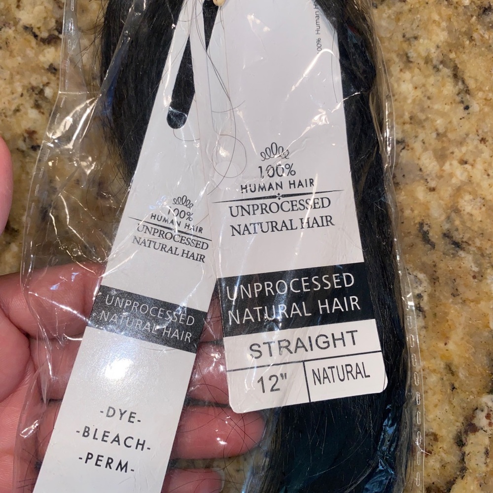 Natural Black Straight Hair Bundle of 3 Extensions - Picture 9 of 10